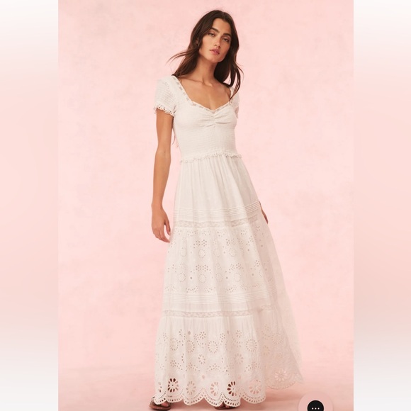 elaia asymmetric strapless lace mini dress Deasia Strapless Eyelet Mini Dress main image 0
